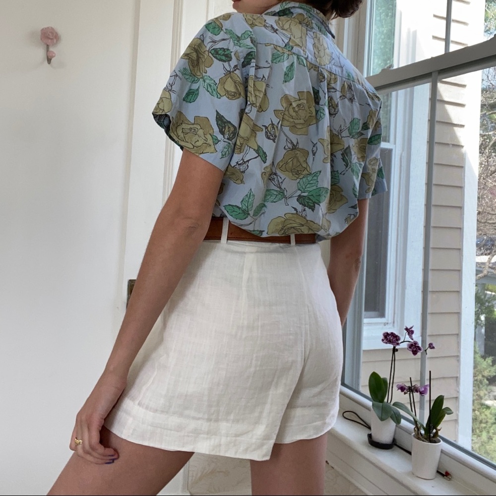 OBEY Blue Green Floral Tropical Collared Shirt